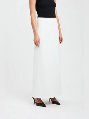 Kookai White High-Waist Maxi Skirt